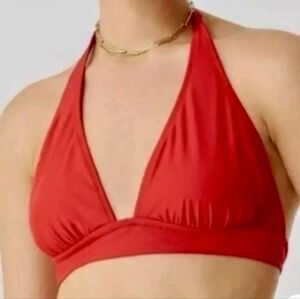 J.Crew Red Halter Lined Bikini Top